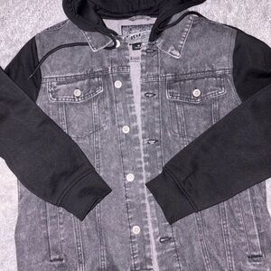 South Pole Black and Gray Hooded Jacket